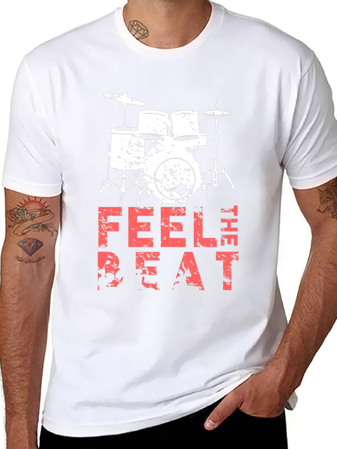 Feel the Beat Drum Kit Black T-Shirt