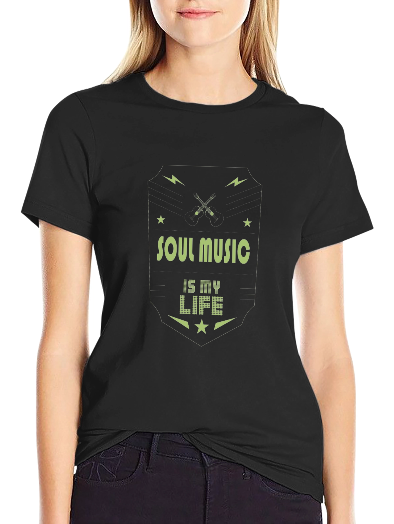 Soul Music Is My Life Graphic Tee - Black