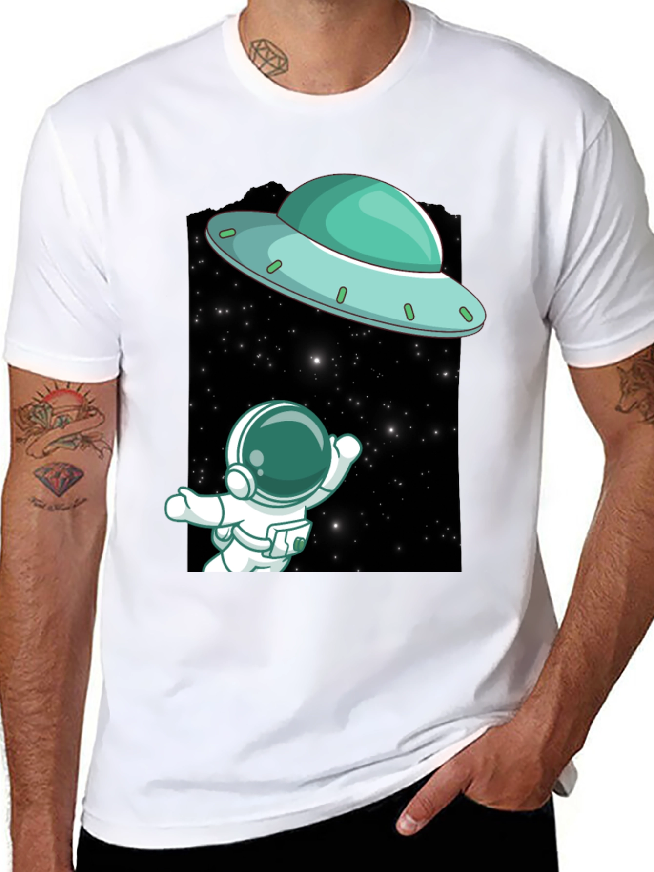 Astronaut & UFO Graphic Tee