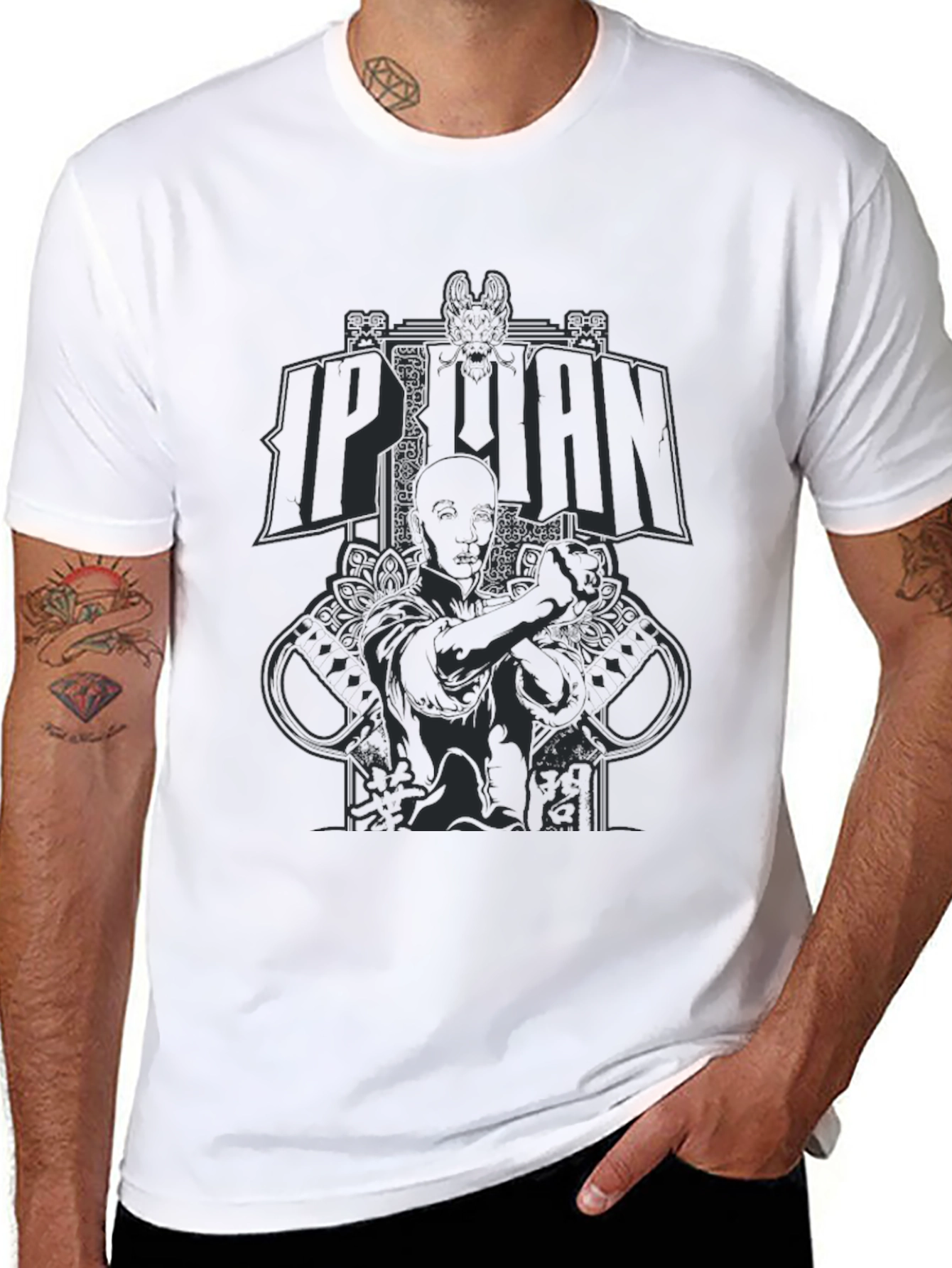 Ip Man Graphic Print Black T-Shirt