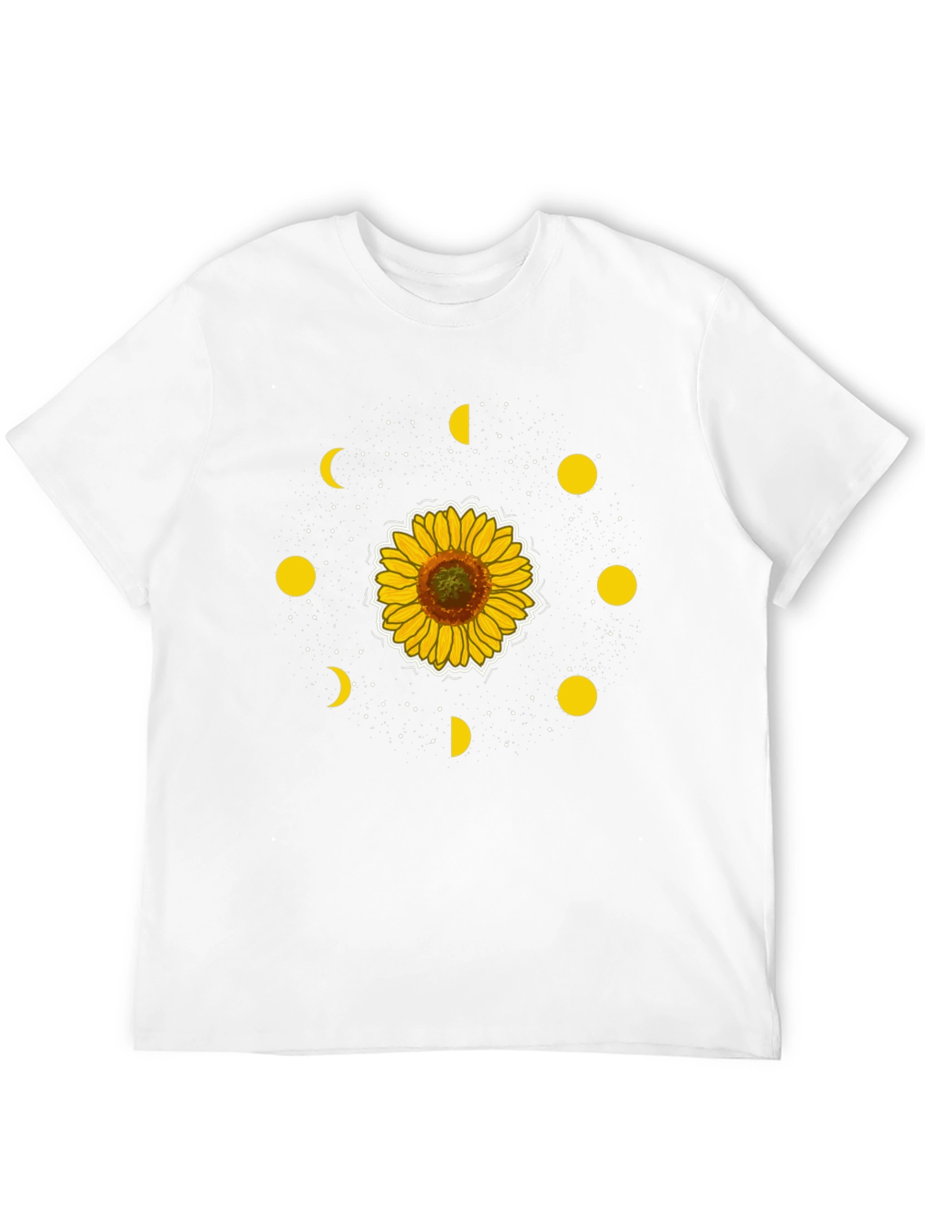 Sunflower Moon Phase Graphic Tee - Black