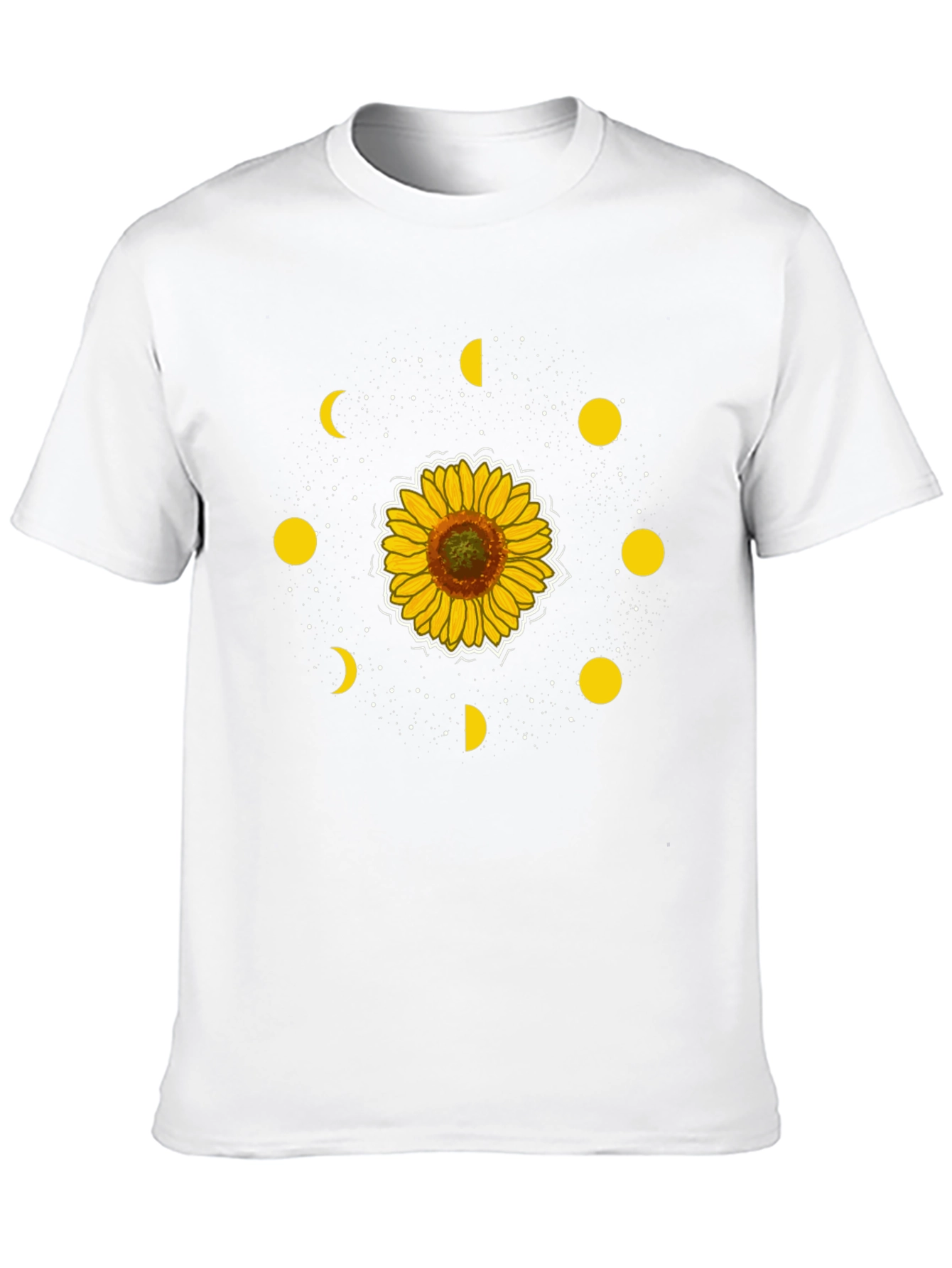 Sunflower Moon Phase Graphic Tee - Black