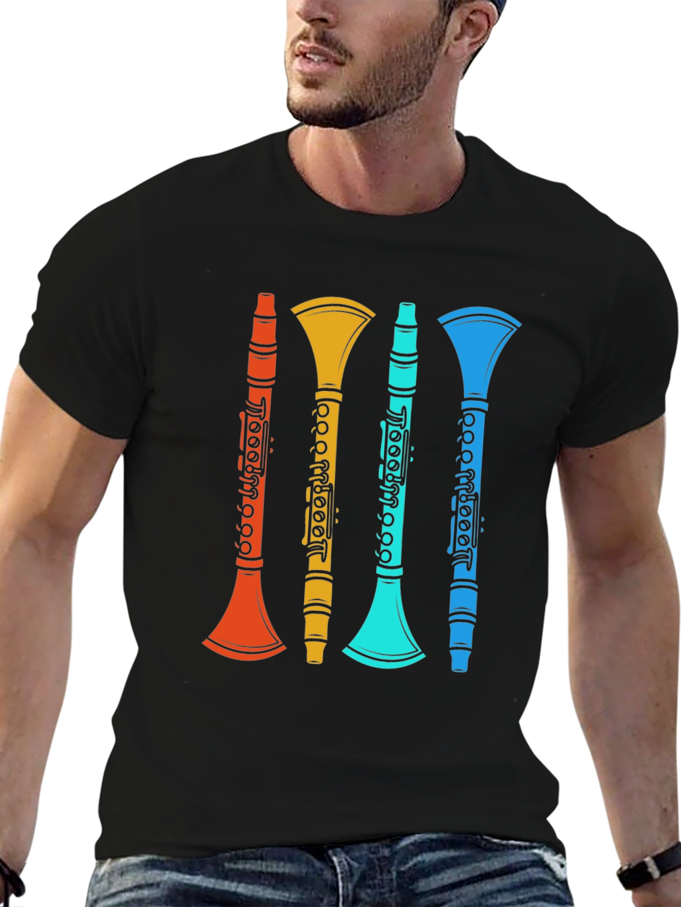 Retro Clarinet T-Shirt - Musical Instrument Tee