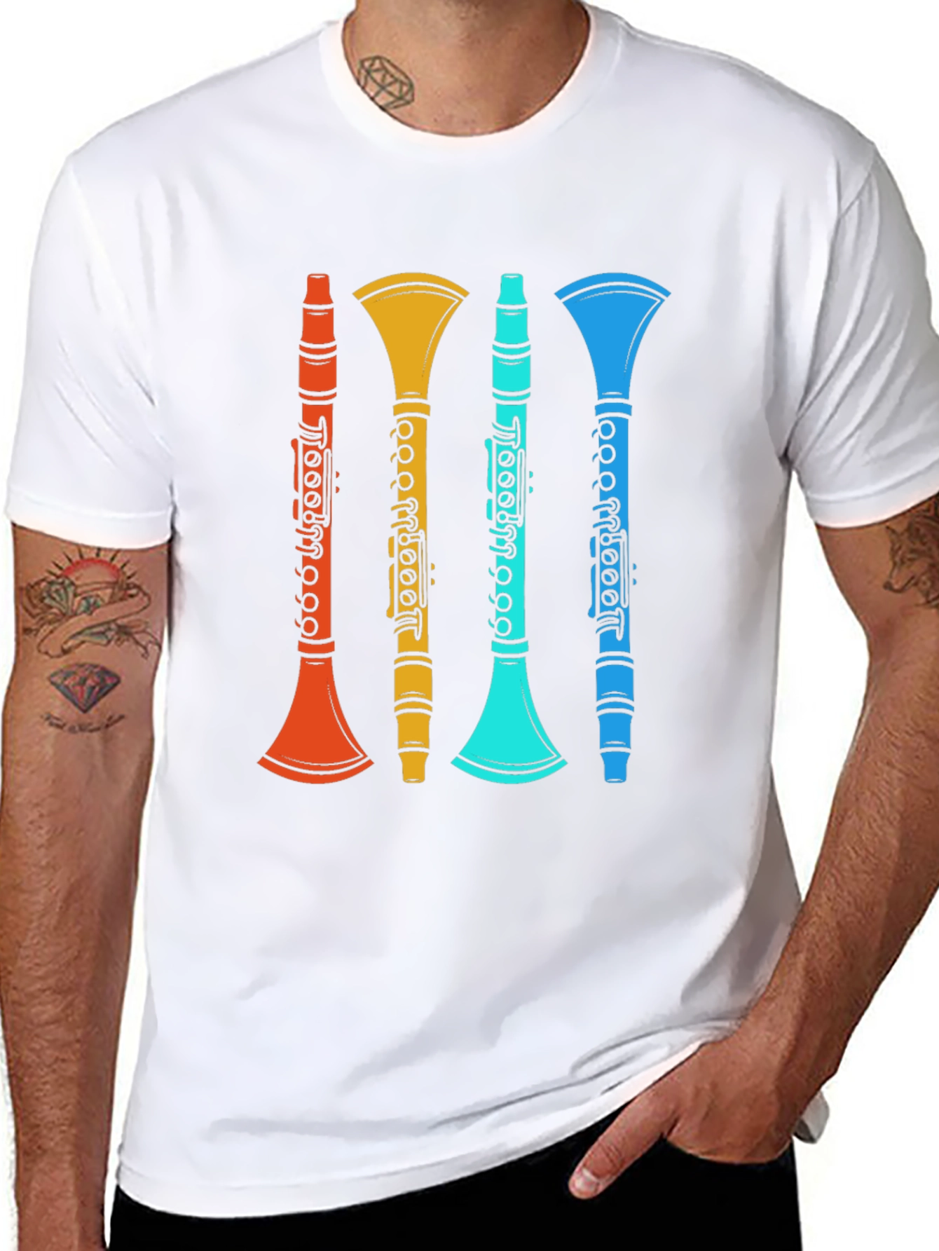 Retro Clarinet T-Shirt - Musical Instrument Tee