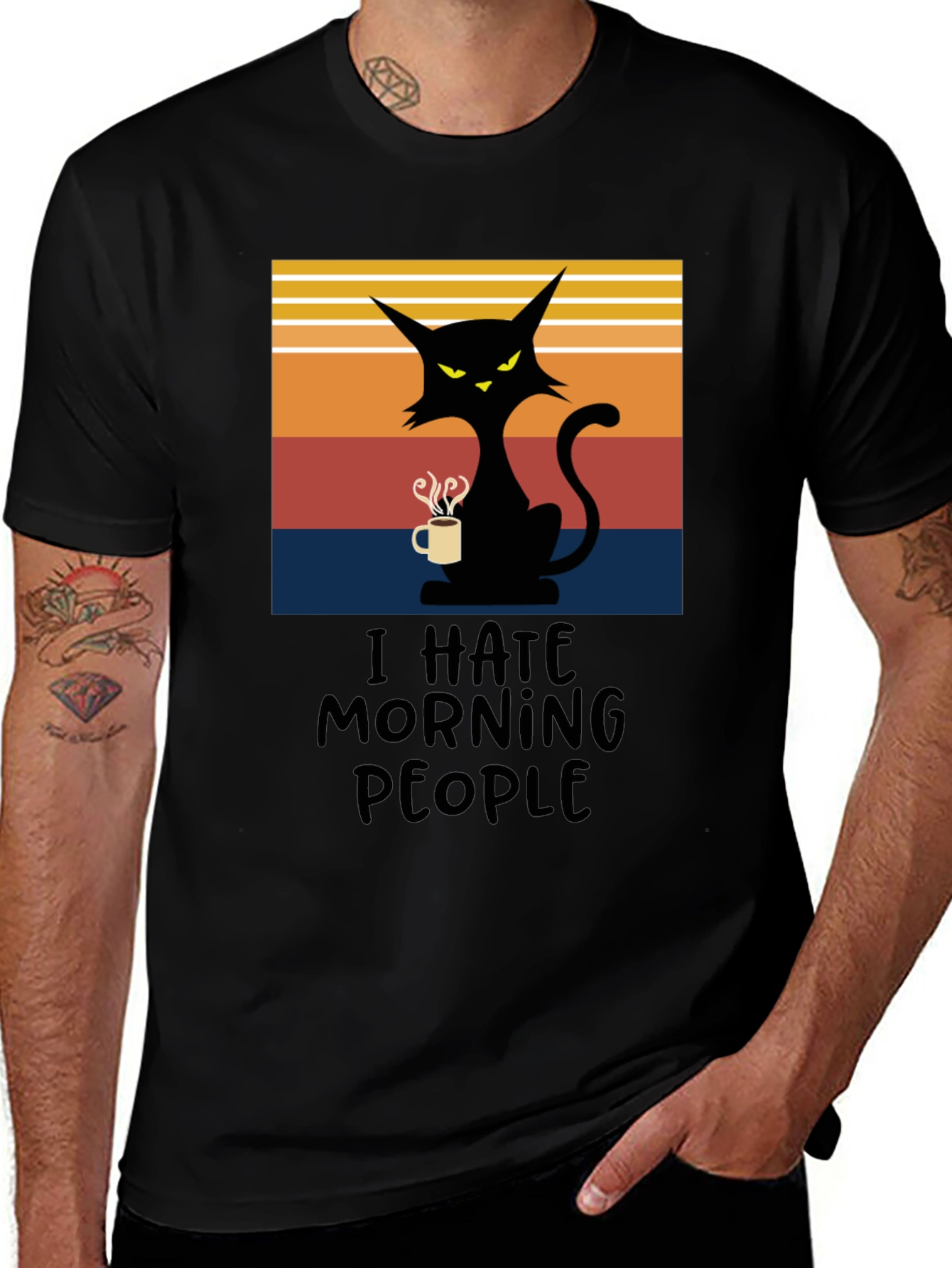 I Hate Morning People Cat T-Shirt