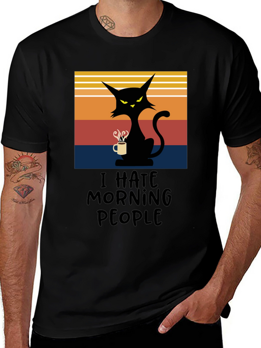 I Hate Morning People Cat T-Shirt