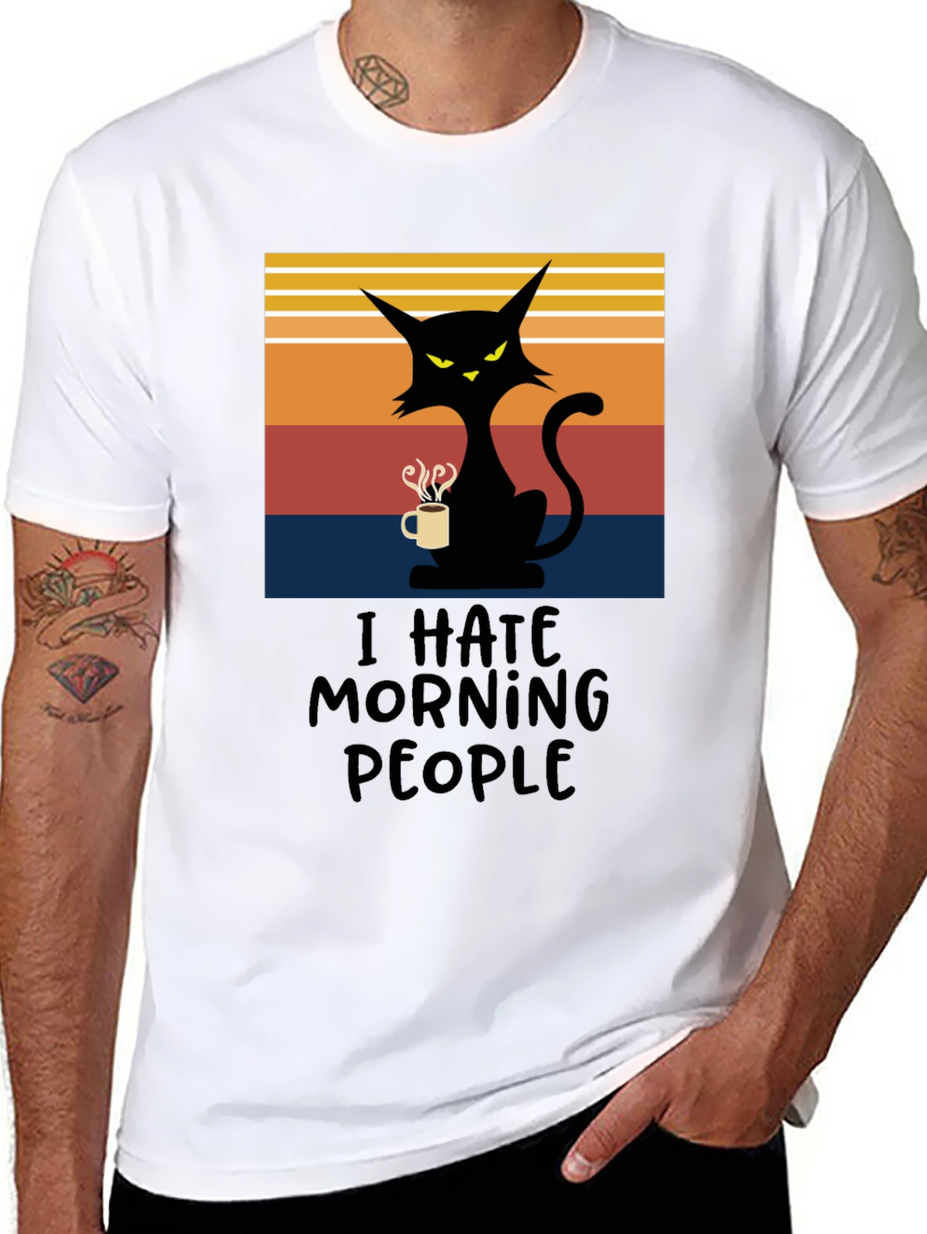 I Hate Morning People Cat T-Shirt