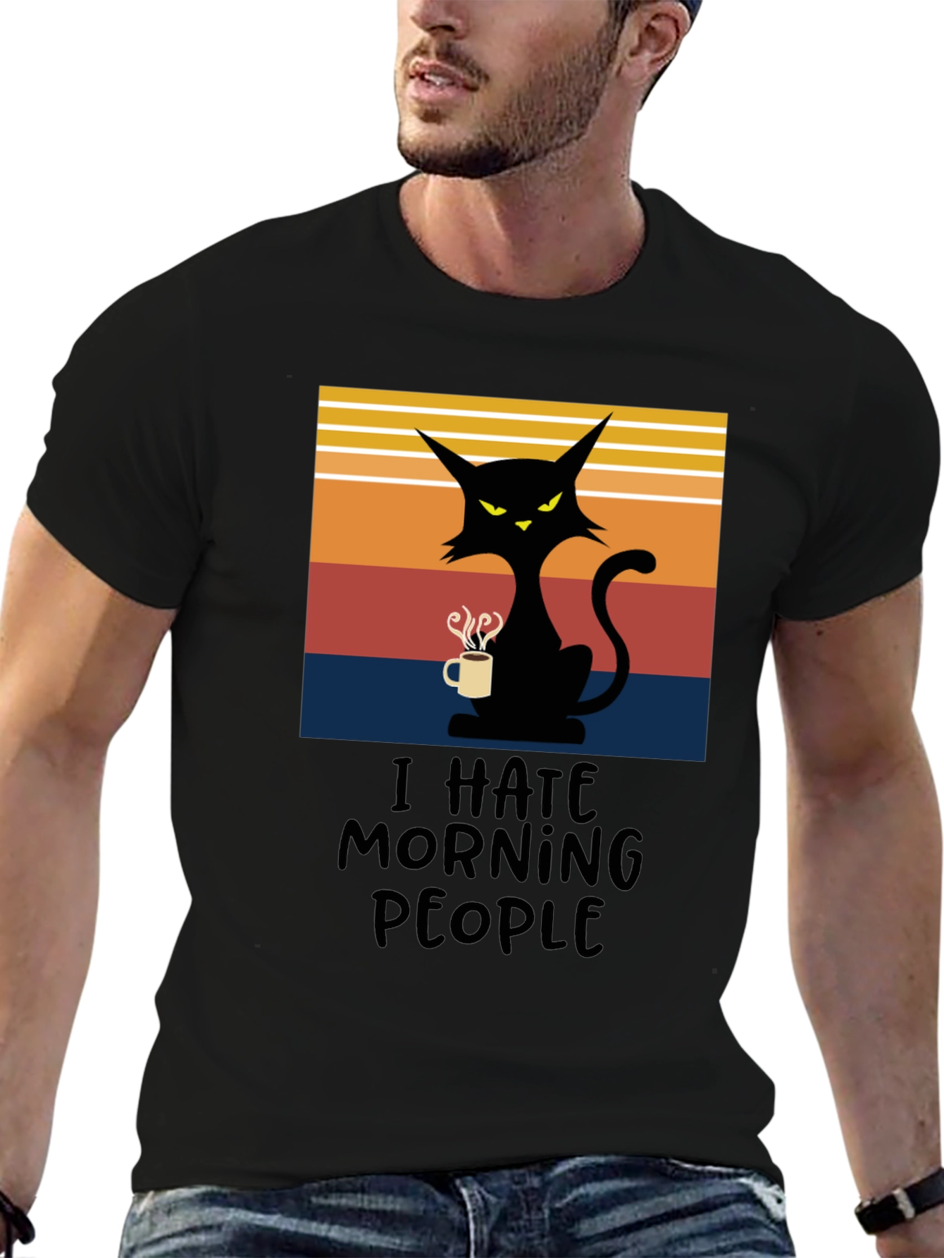 I Hate Morning People Cat T-Shirt