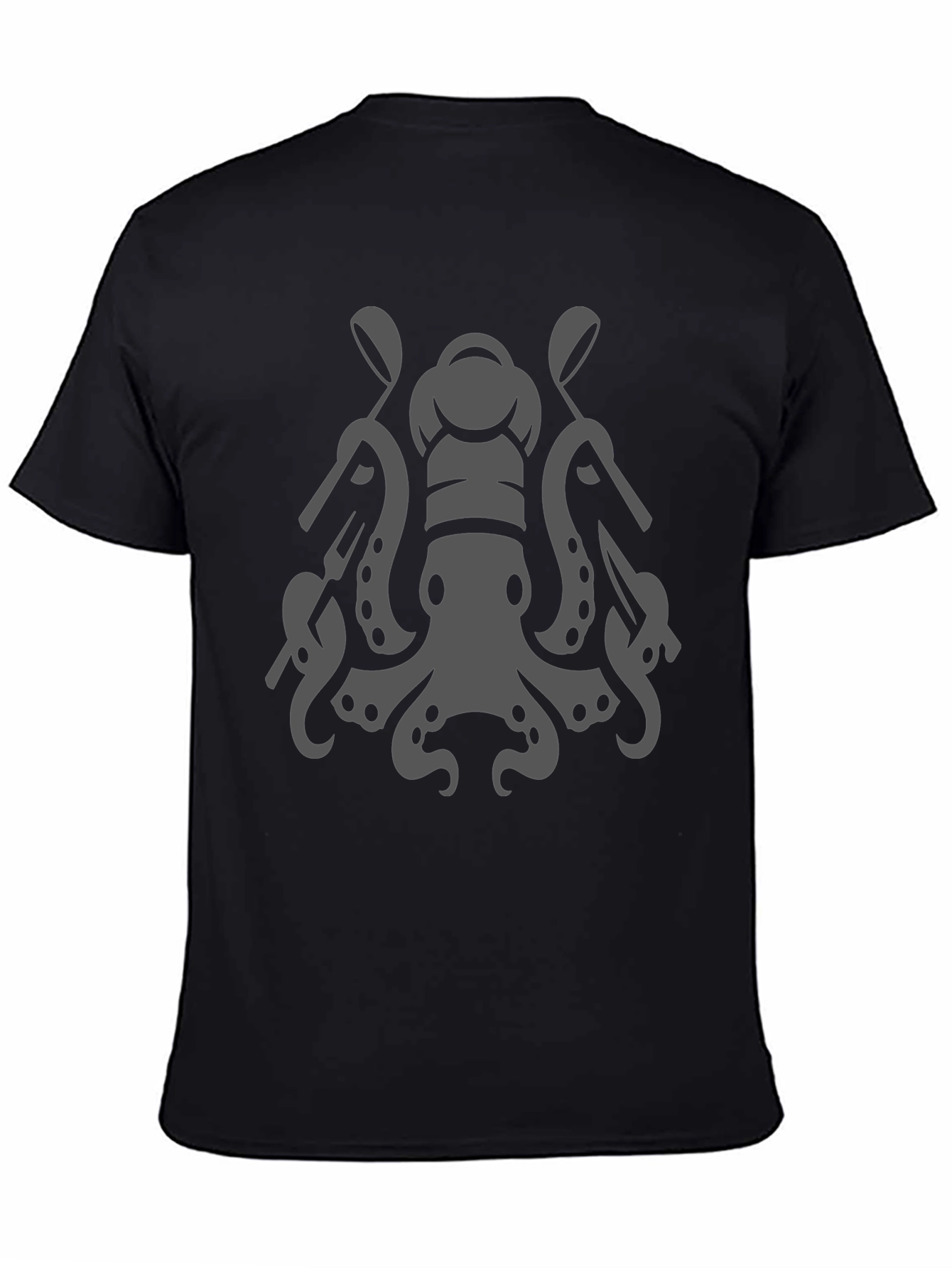 Chef Octopus Graphic Tee - Black Cotton Blend