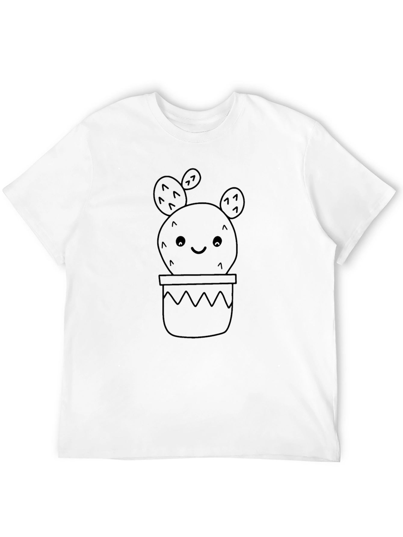 Cute Cactus Tee - Black Cotton Graphic T-Shirt