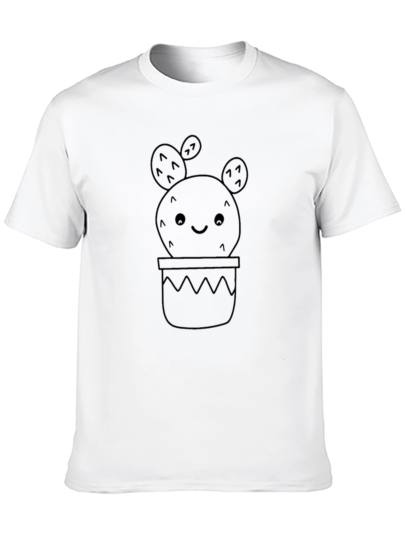 Cute Cactus Tee - Black Cotton Graphic T-Shirt