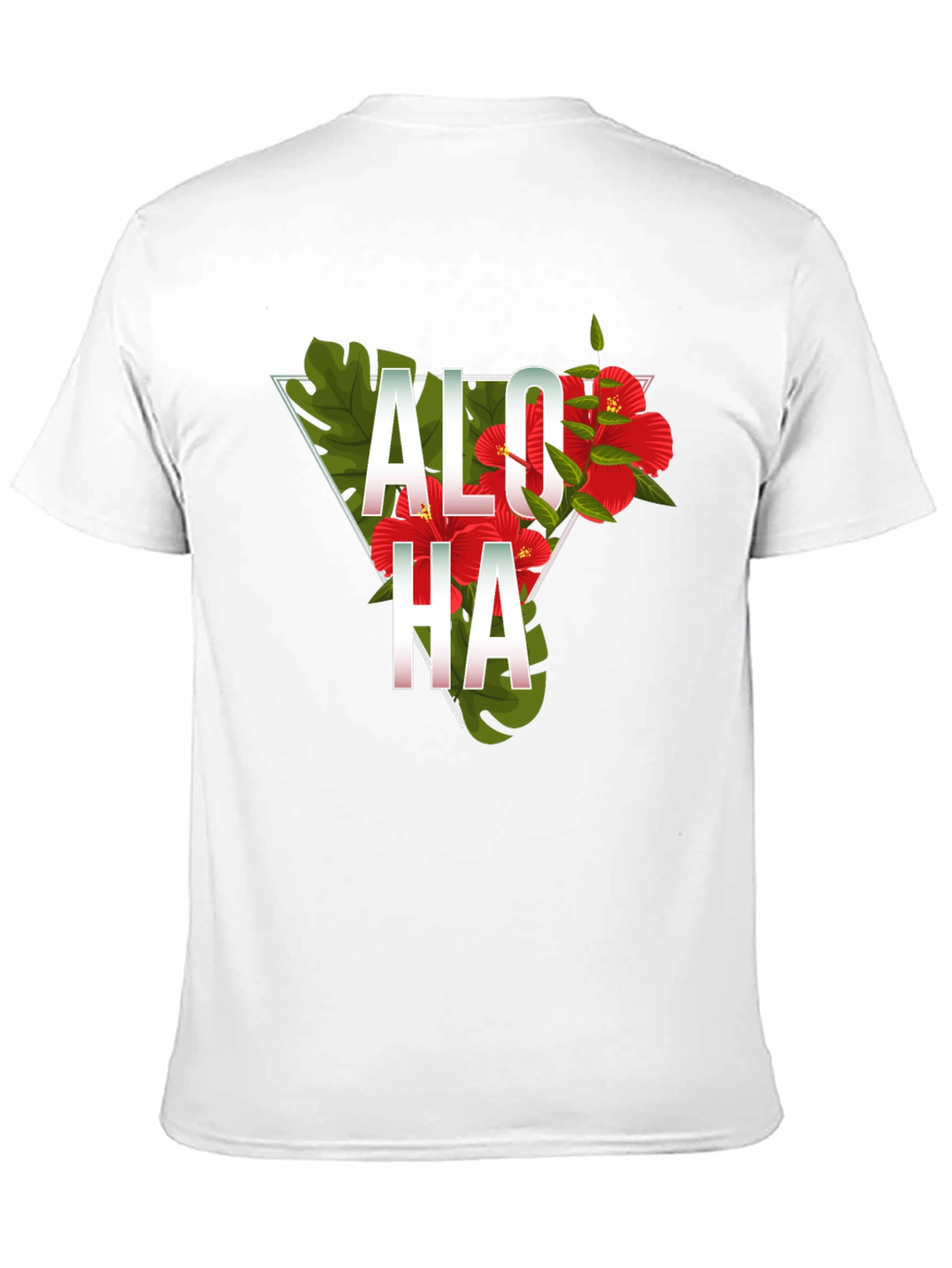 Aloha Floral Triangle Graphic Tee - Black