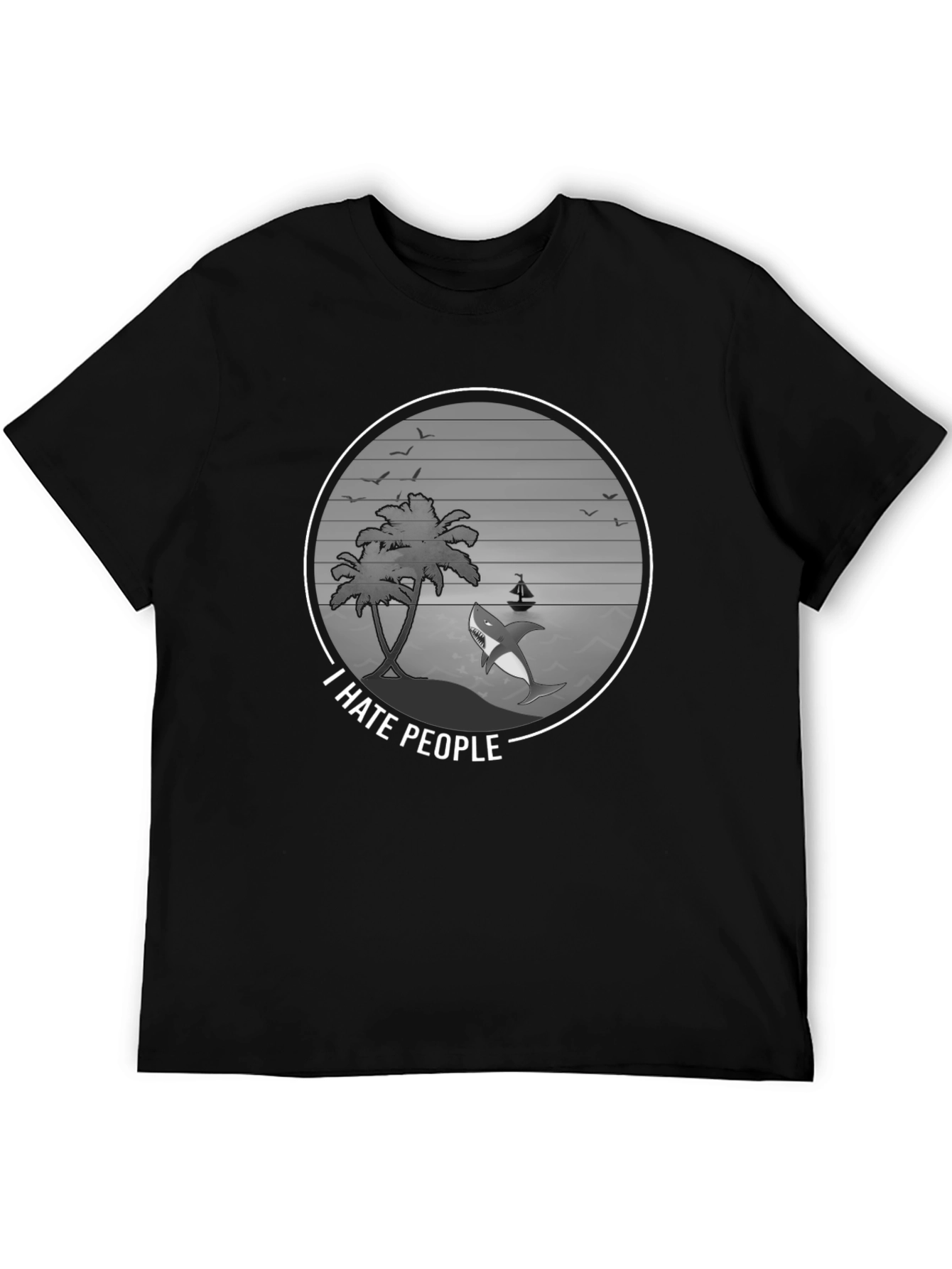 I Hate People Shark Graphic Tee - Beach Vibes