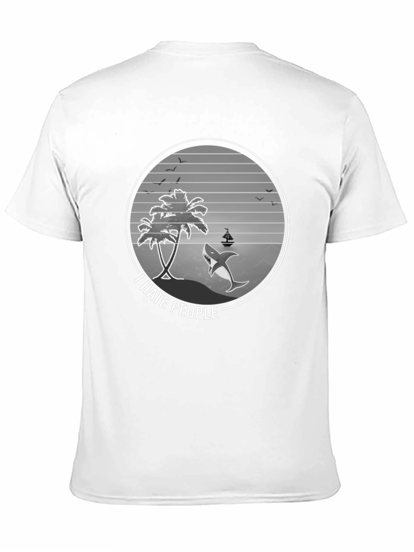 I Hate People Shark Graphic Tee - Beach Vibes