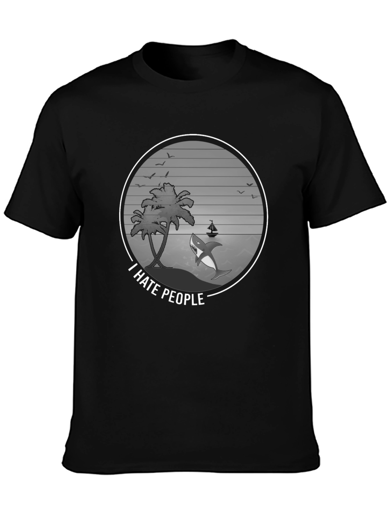 I Hate People Shark Graphic Tee - Beach Vibes
