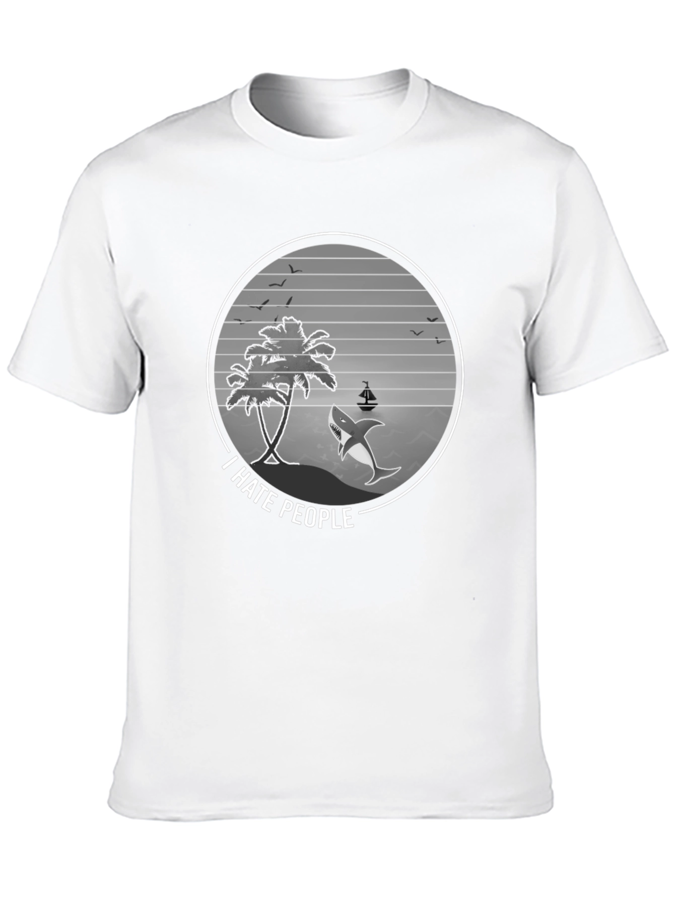 I Hate People Shark Graphic Tee - Beach Vibes