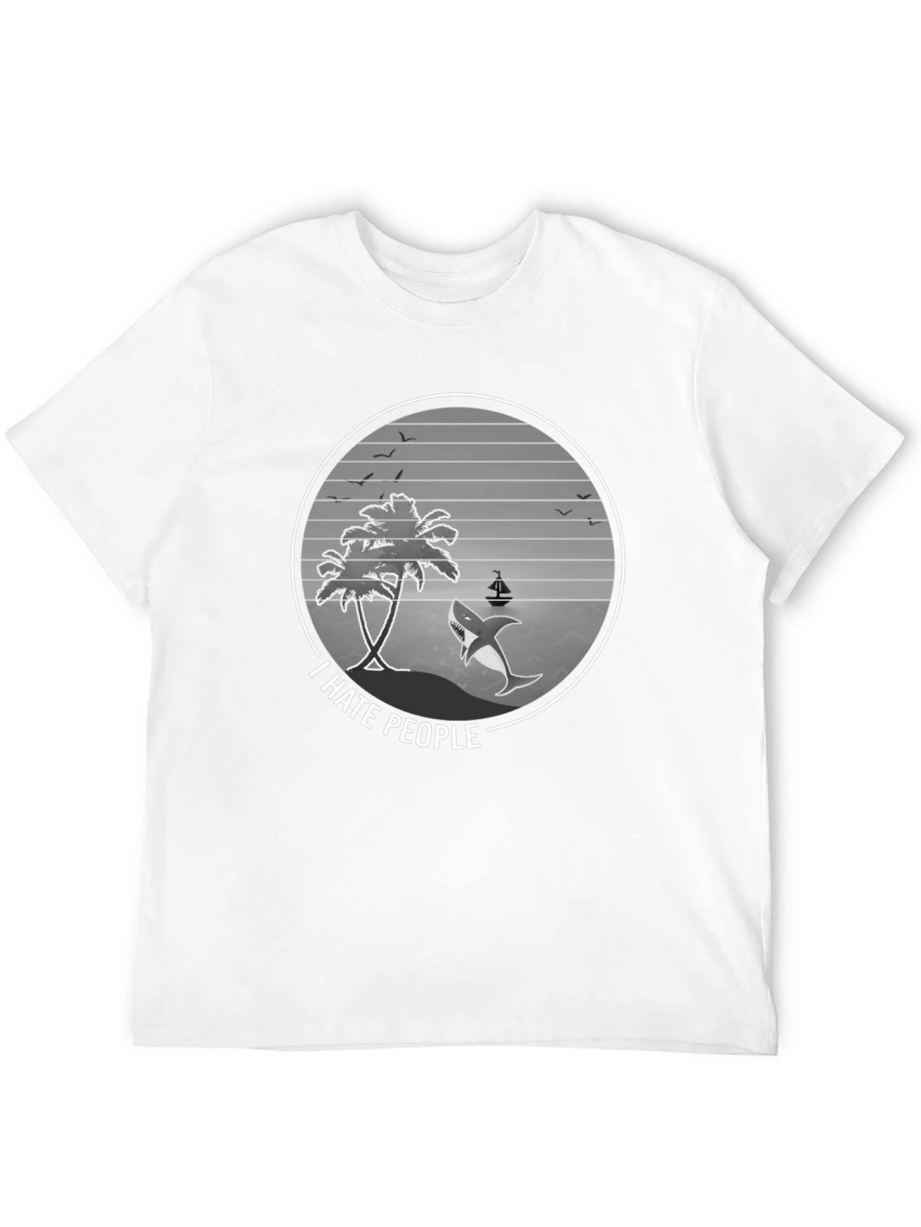 I Hate People Shark Graphic Tee - Beach Vibes