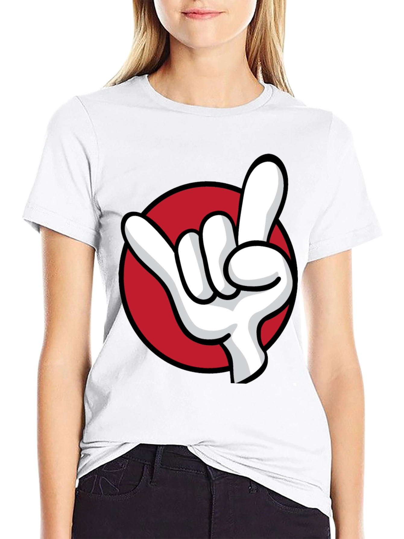 Rock On Hand Graphic Tee - Black Cotton T-Shirt