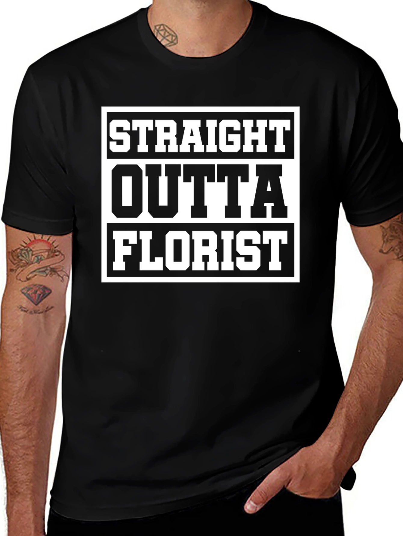 Straight Outta Florist T-Shirt Funny Gift Idea