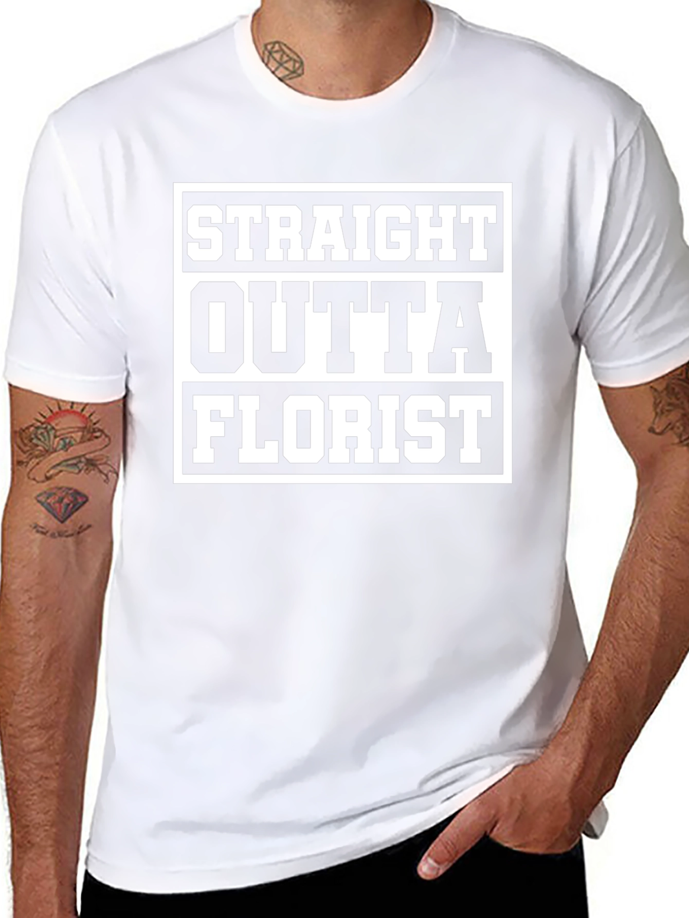 Straight Outta Florist T-Shirt Funny Gift Idea