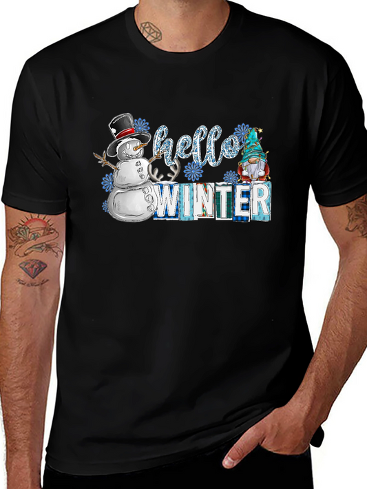 Hello Winter T-Shirt: Snowman & Gnome