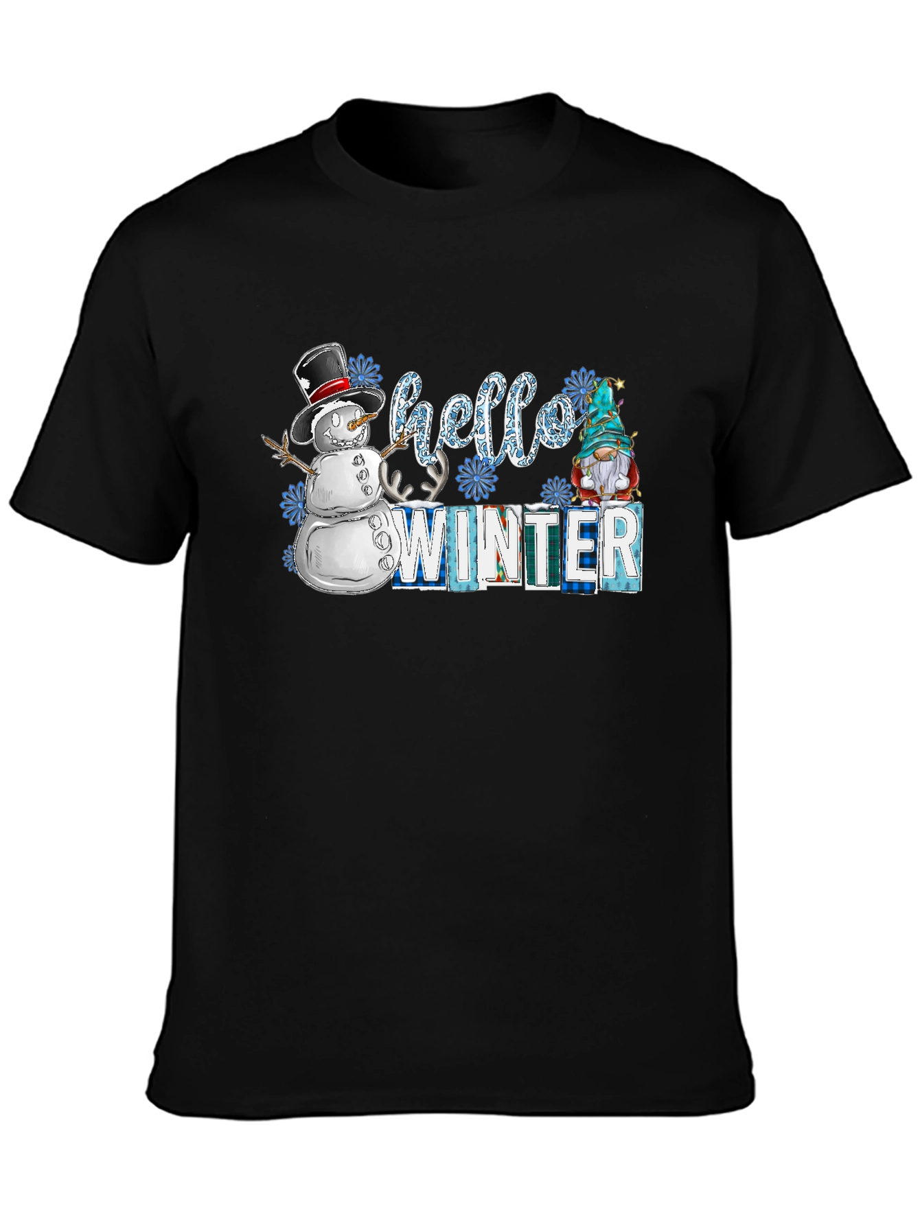 Hello Winter T-Shirt: Snowman & Gnome