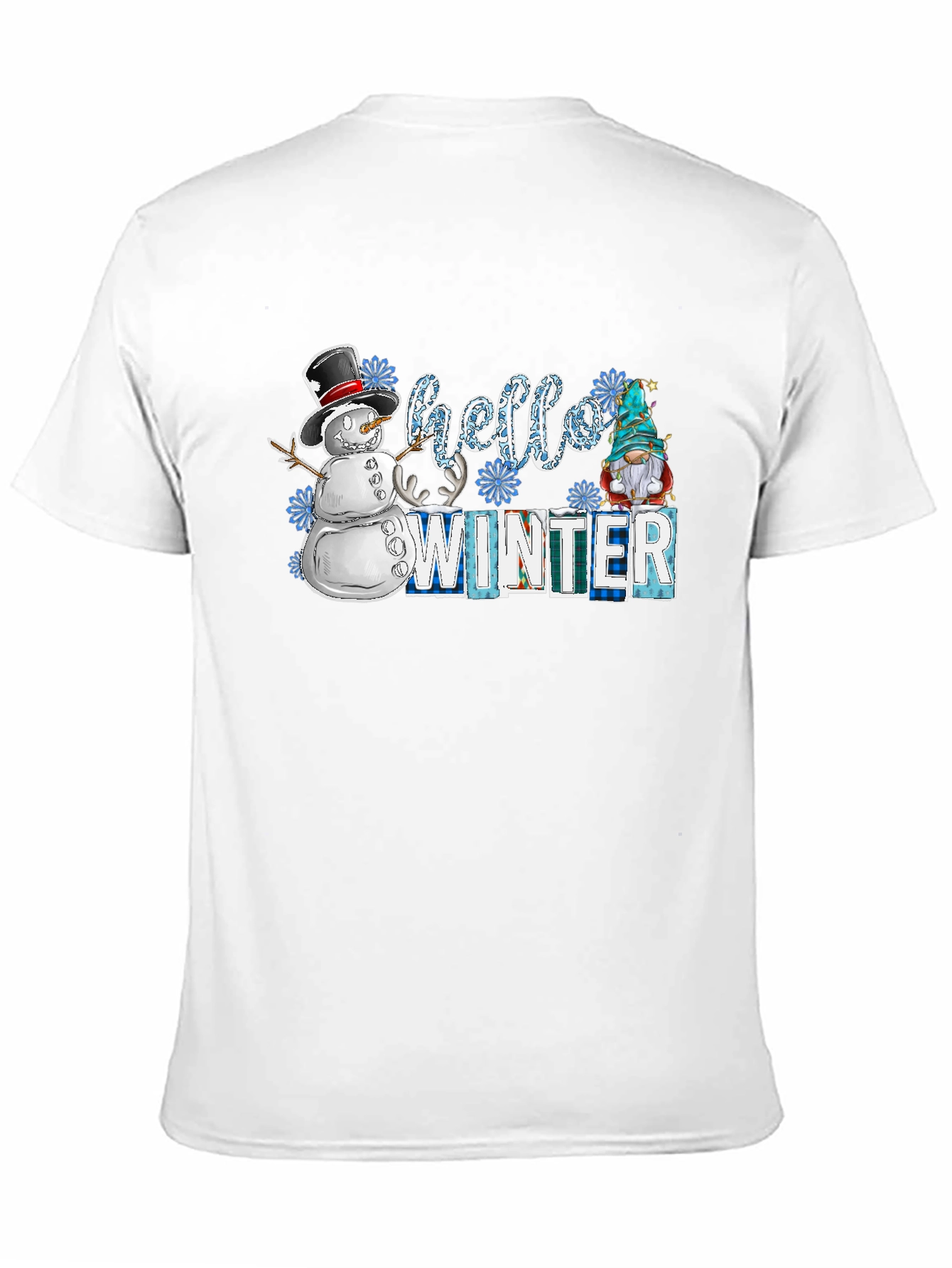 Hello Winter T-Shirt: Snowman & Gnome