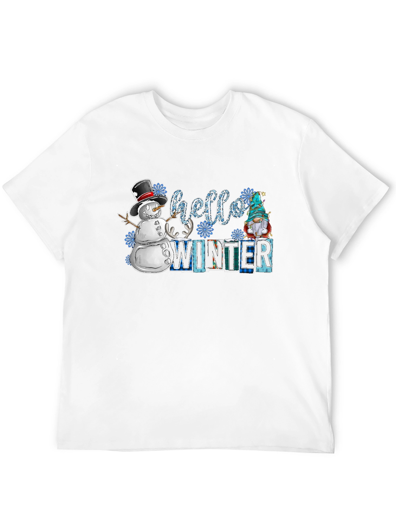 Hello Winter T-Shirt: Snowman & Gnome