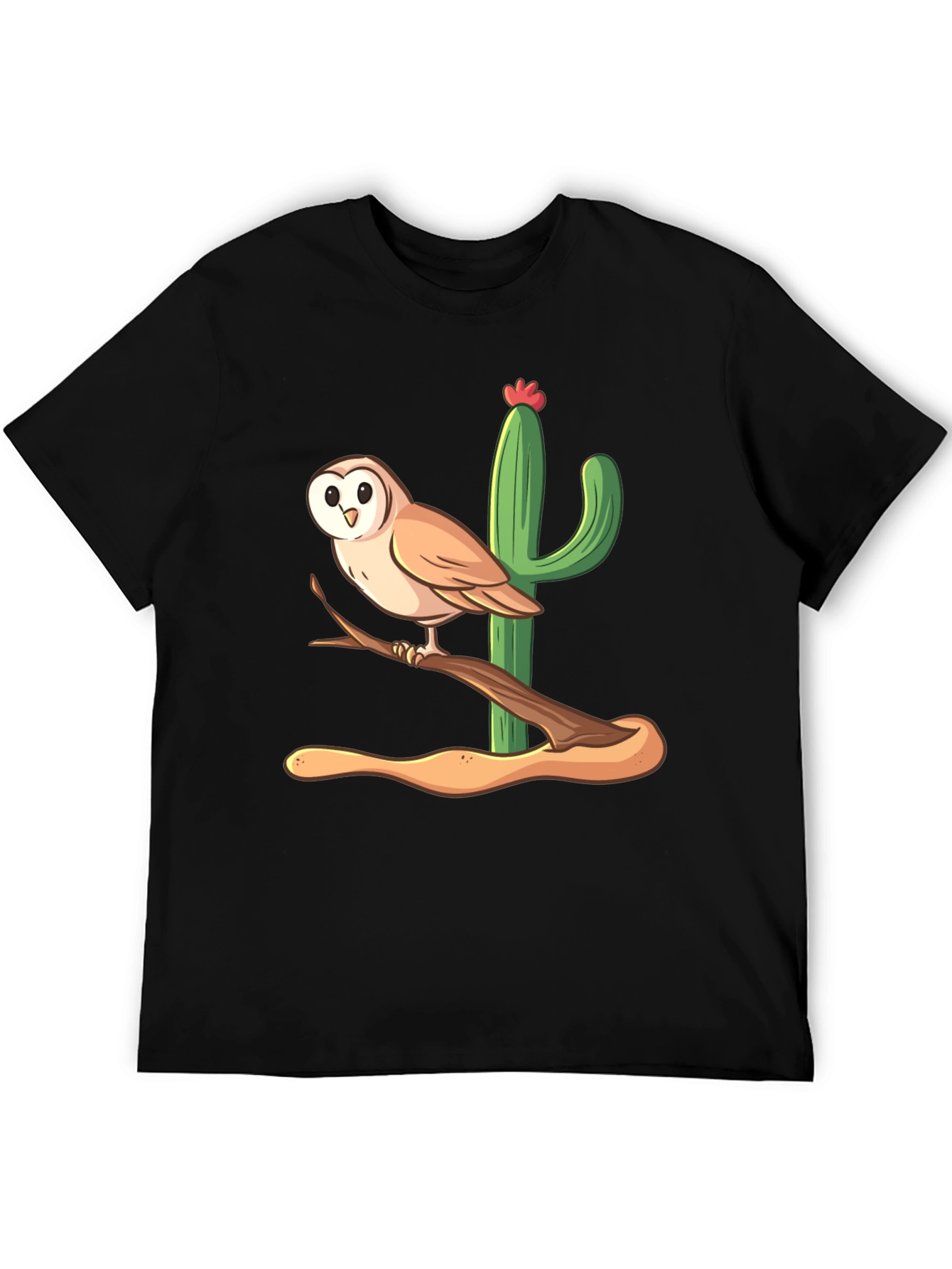 Owl & Cactus Graphic Tee - Desert Style Shirt