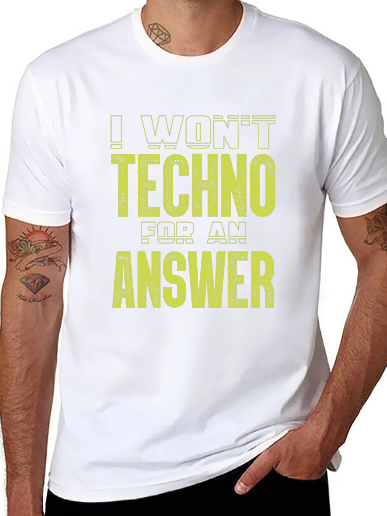I Wont Techno for an Answer Black Tee