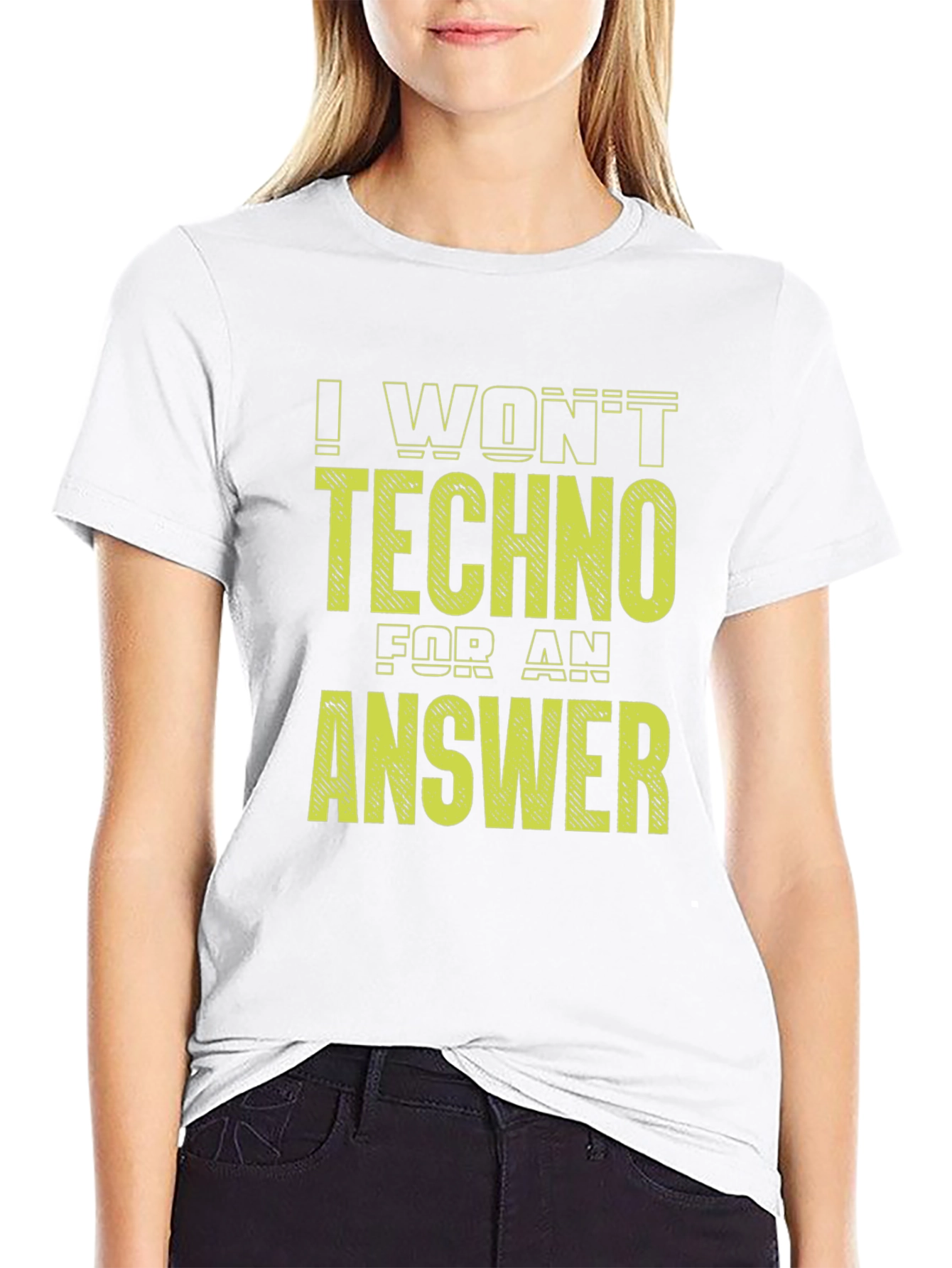 I Wont Techno for an Answer Black Tee