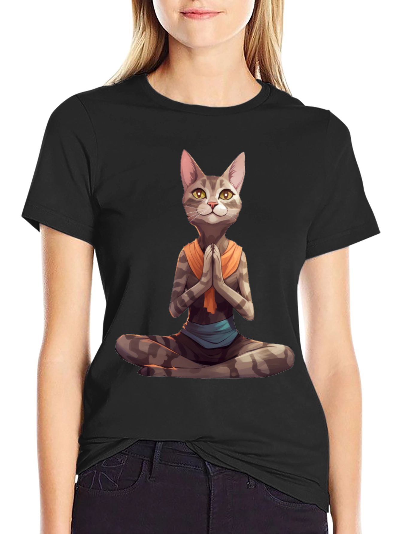Yoga Cat T-Shirt: Meditating Feline Graphic Tee