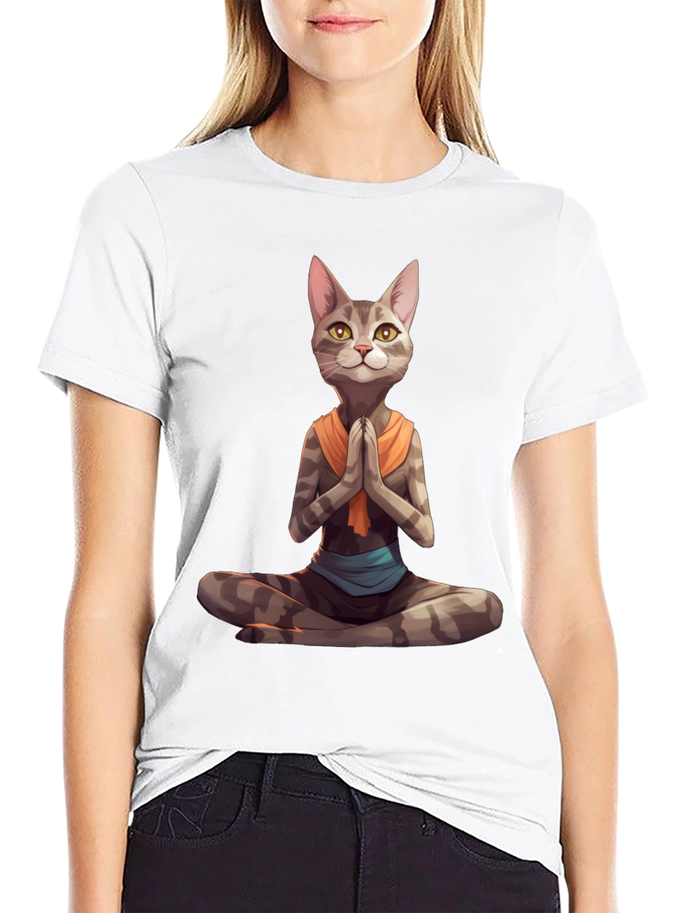 Yoga Cat T-Shirt: Meditating Feline Graphic Tee