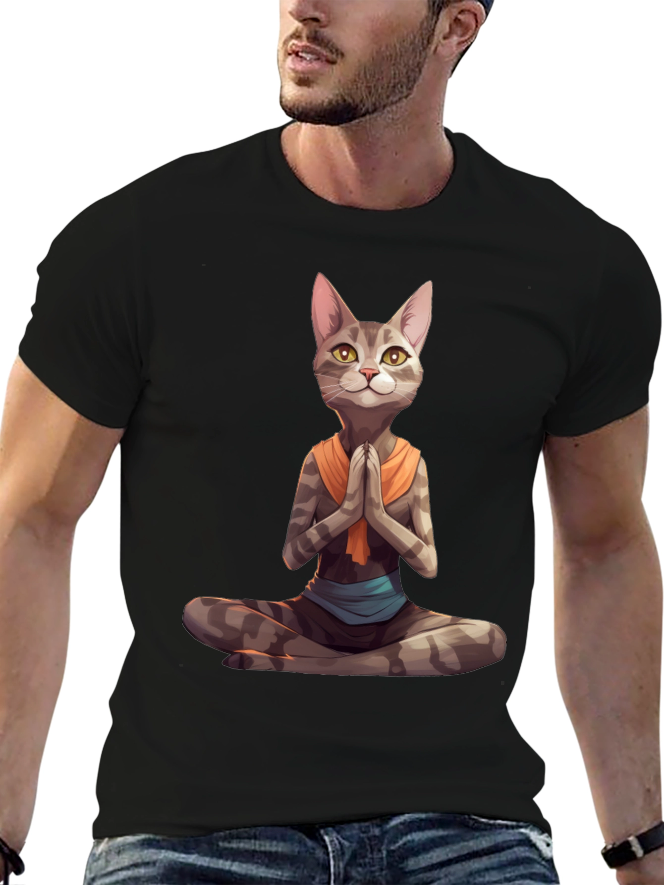 Yoga Cat T-Shirt: Meditating Feline Graphic Tee