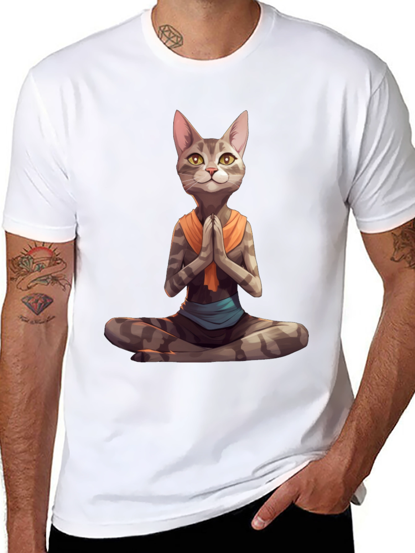 Yoga Cat T-Shirt: Meditating Feline Graphic Tee