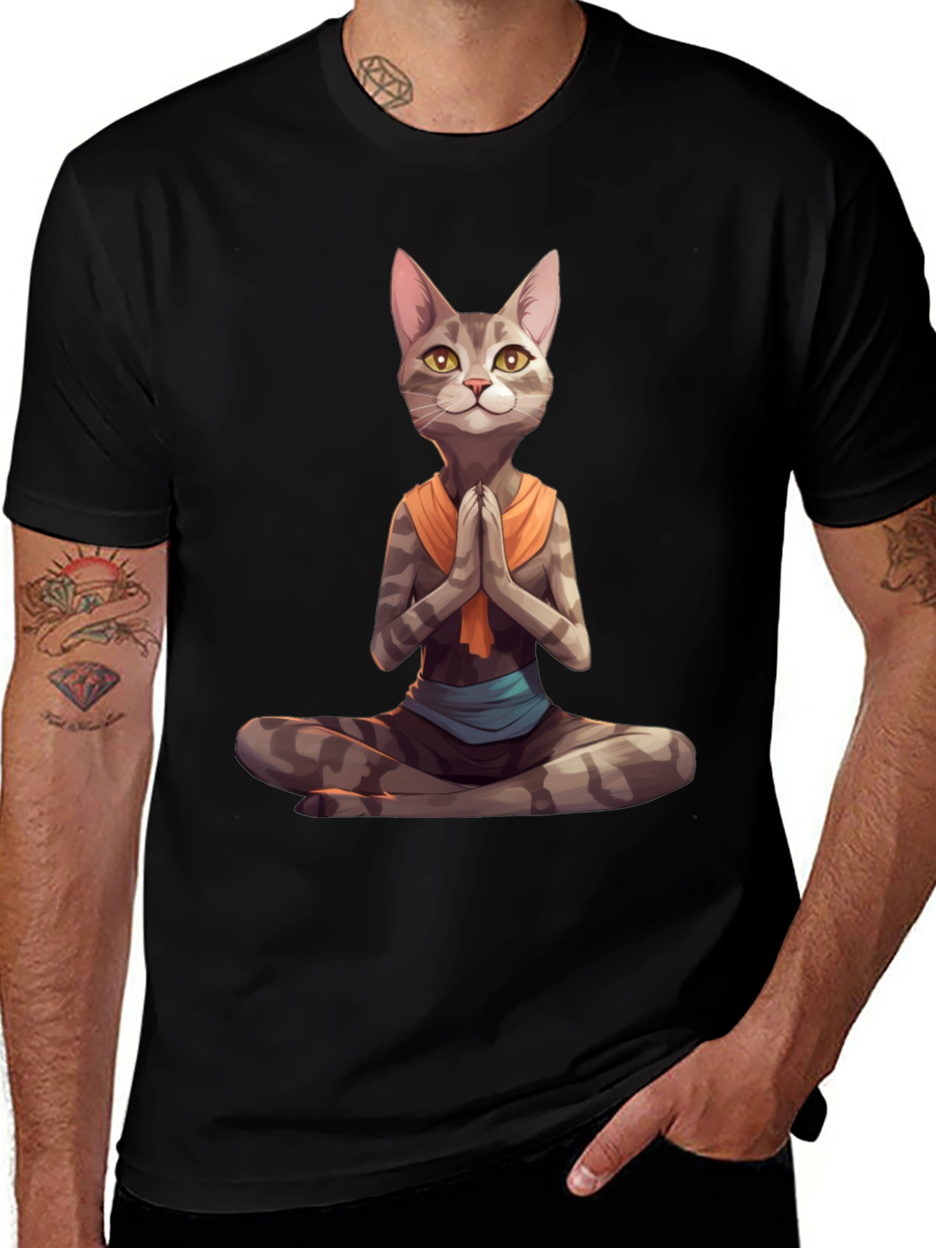 Yoga Cat T-Shirt: Meditating Feline Graphic Tee