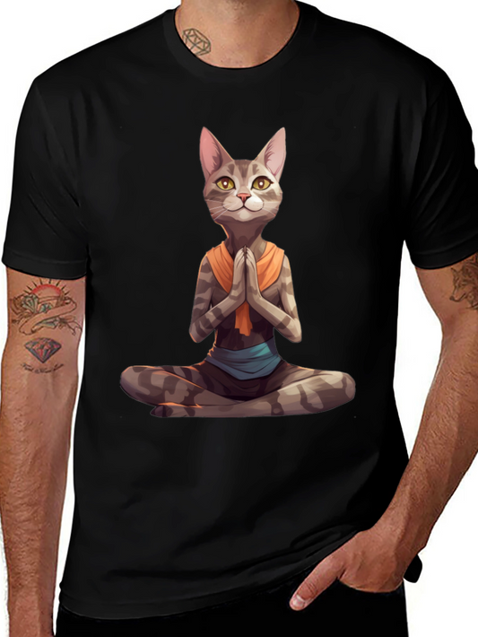 Yoga Cat T-Shirt: Meditating Feline Graphic Tee