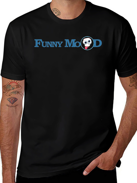Funny Mood Graphic Tee - Soft Black Cotton T-Shirt