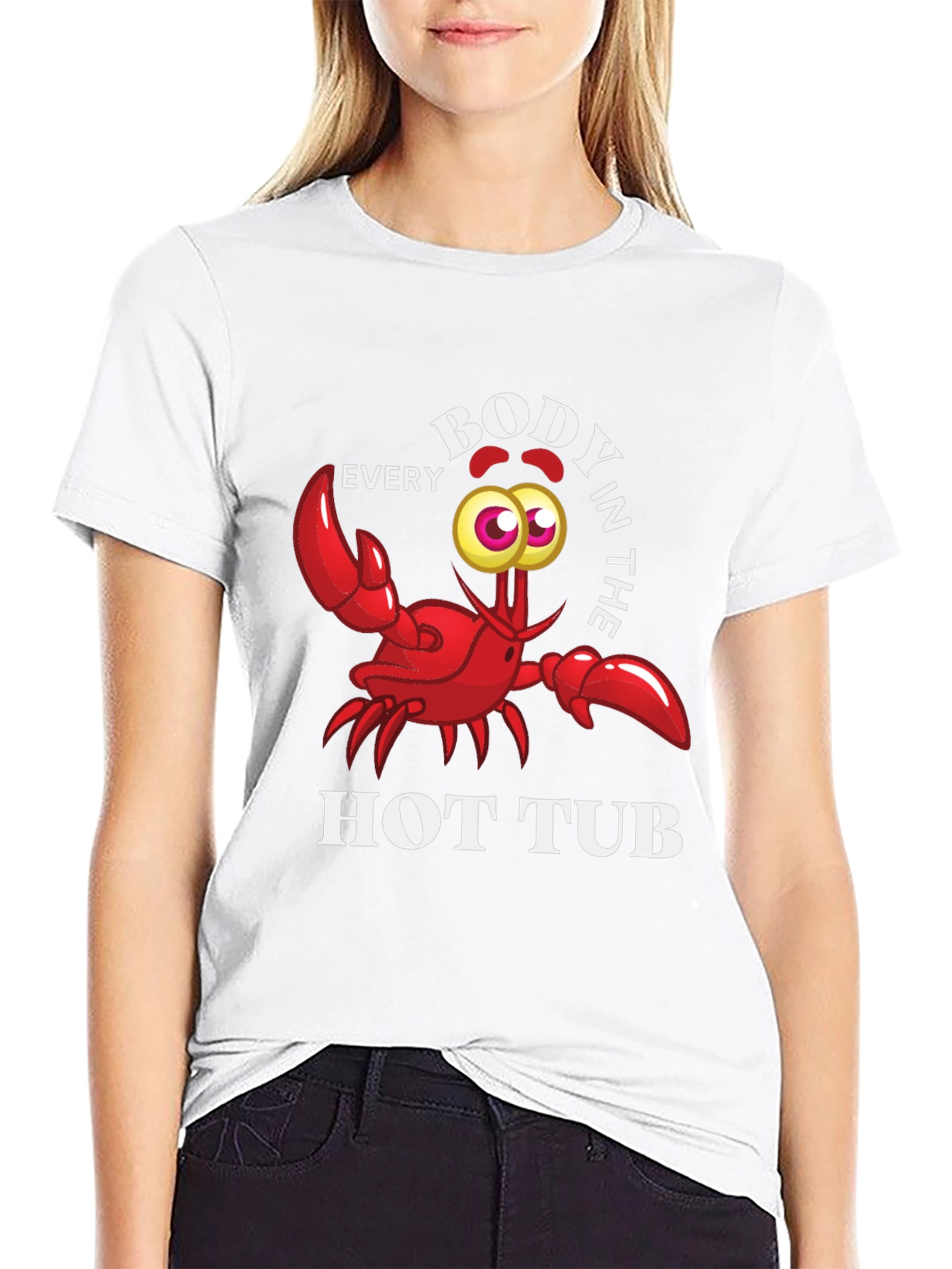 Every Body in the Hot Tub Black Graphic T-Shirt