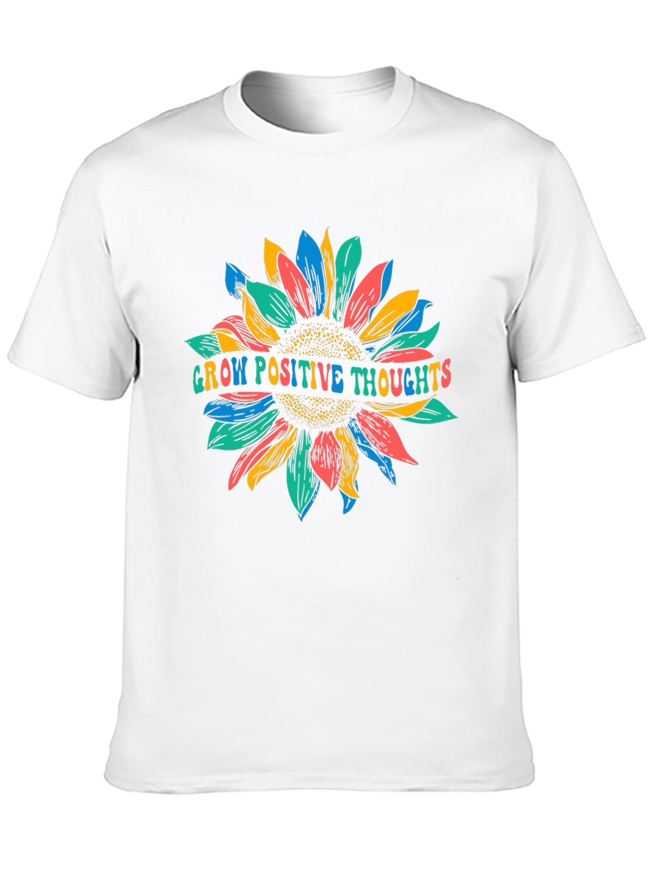 Grow Positive Thoughts Sunflower Graphic T-Shirt
