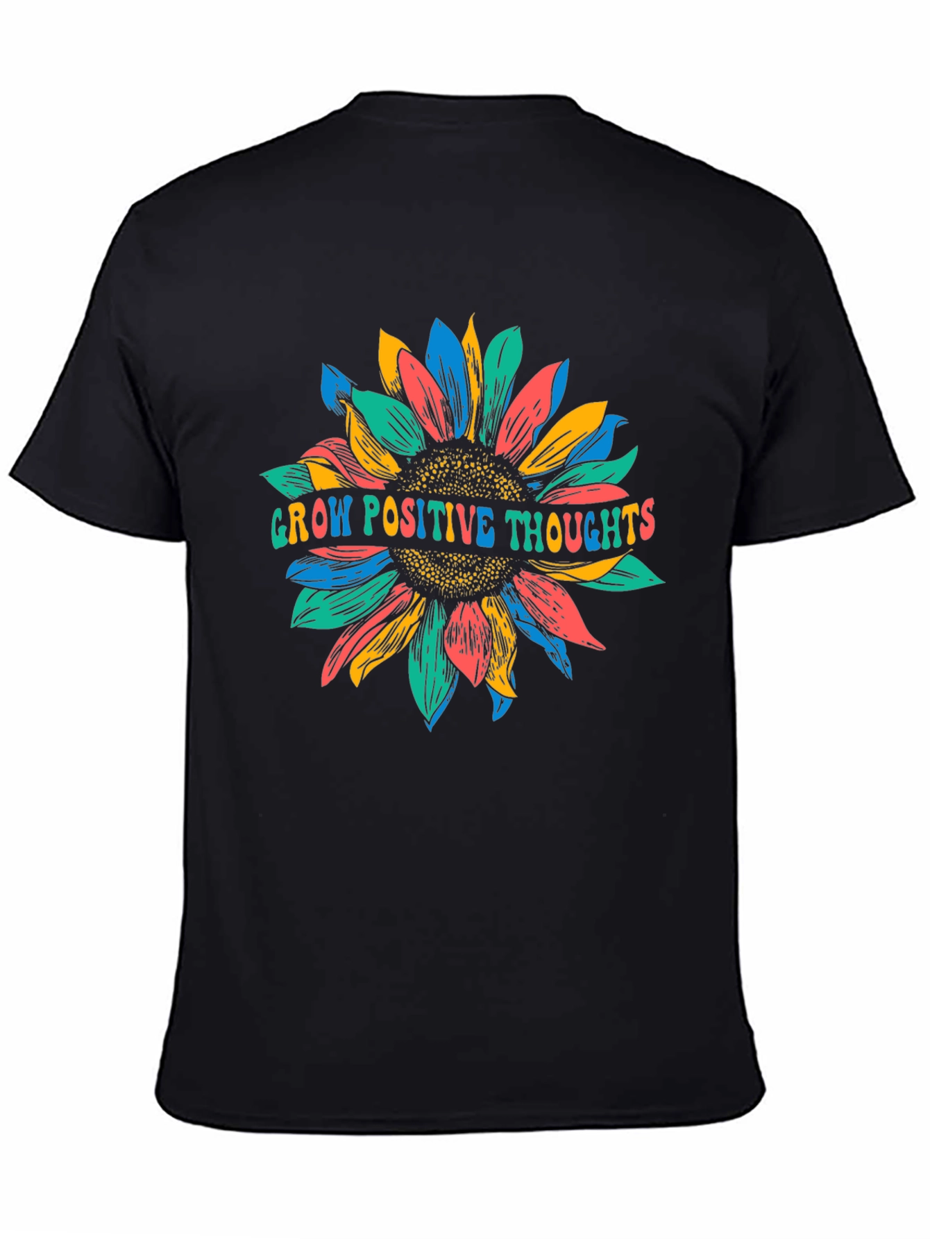 Grow Positive Thoughts Sunflower Graphic T-Shirt