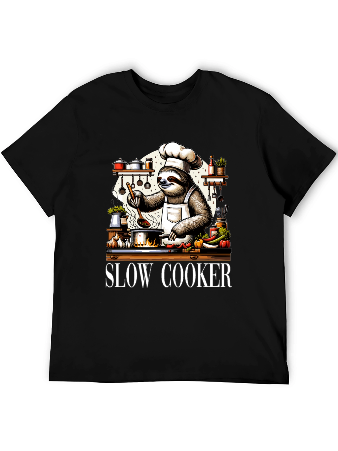 Slow Cooker Sloth Chef T-Shirt