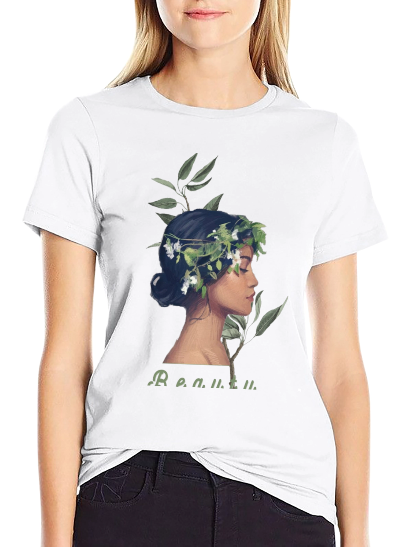 Floral Crown Woman Graphic Tee - Beauty Defined