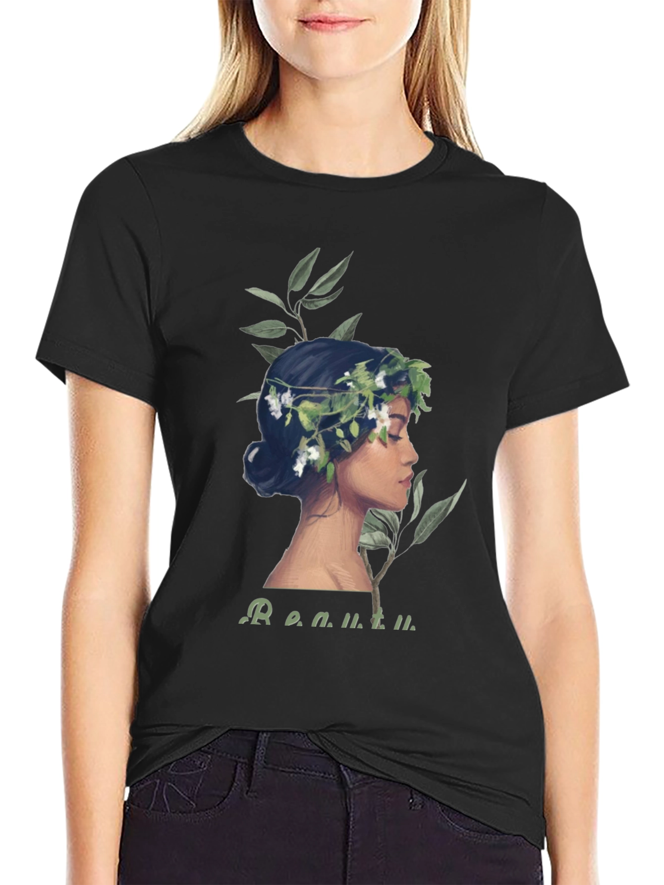 Floral Crown Woman Graphic Tee - Beauty Defined