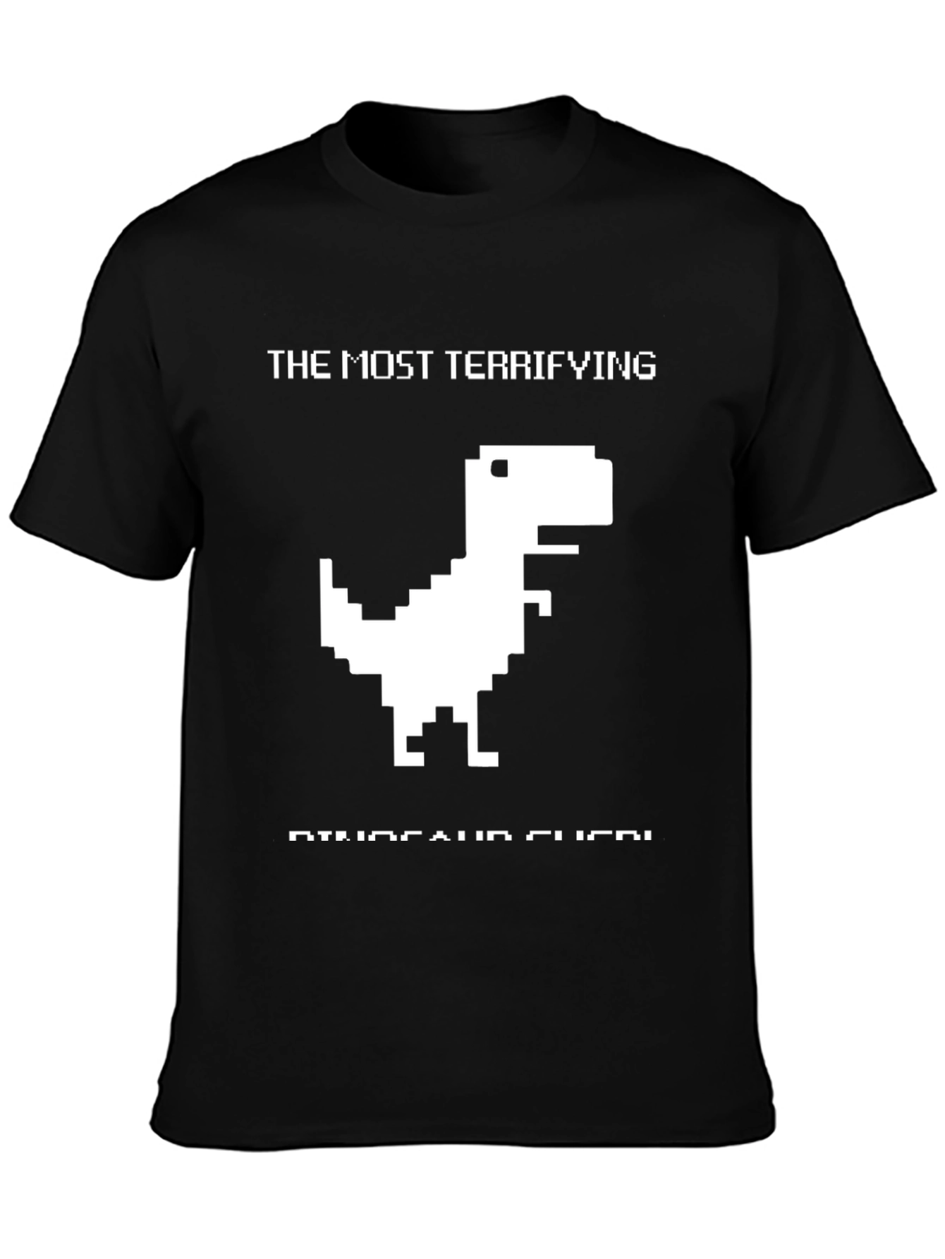 Terrifying Dinosaur Pixel Art Black T-Shirt
