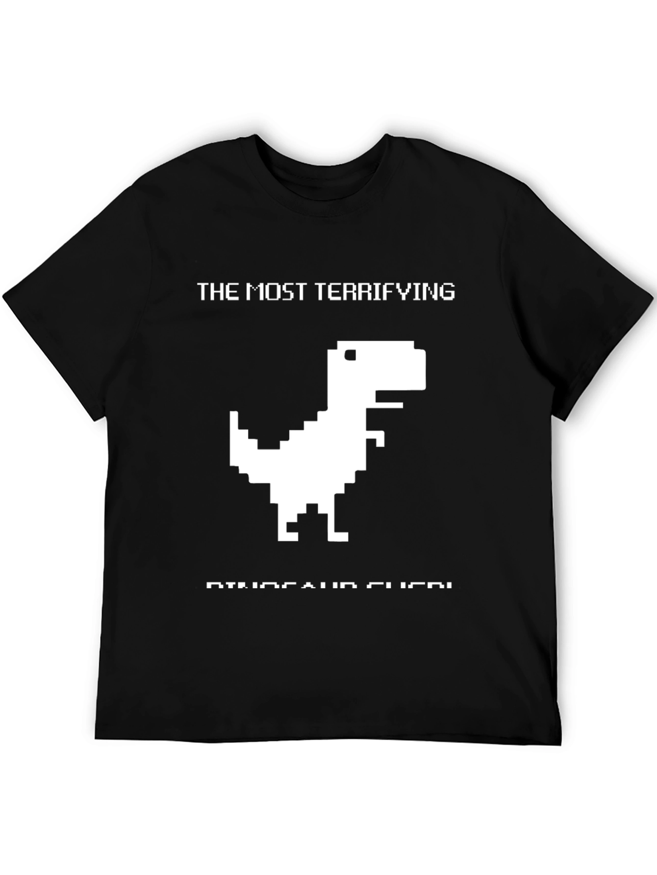 Terrifying Dinosaur Pixel Art Black T-Shirt