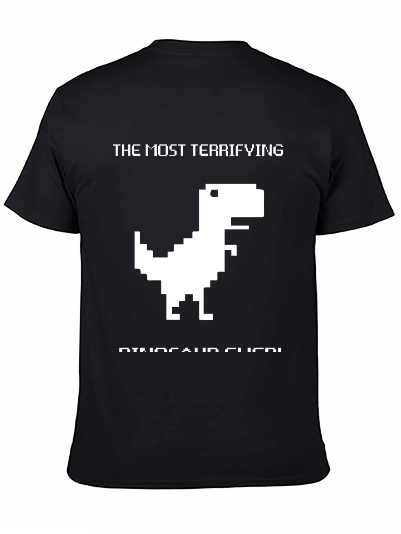 Terrifying Dinosaur Pixel Art Black T-Shirt