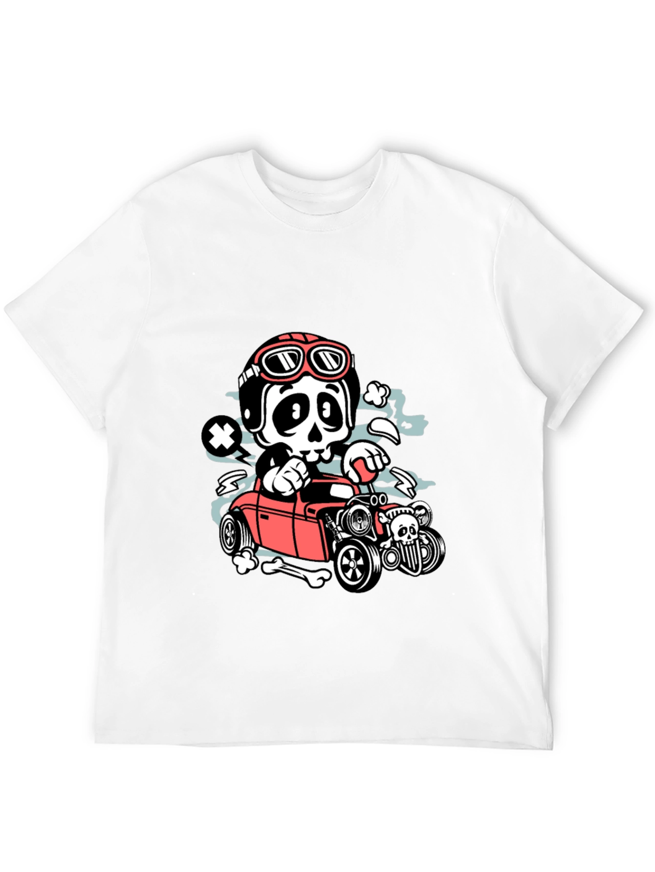 Skull Hot Rod T-Shirt - Rocker Style