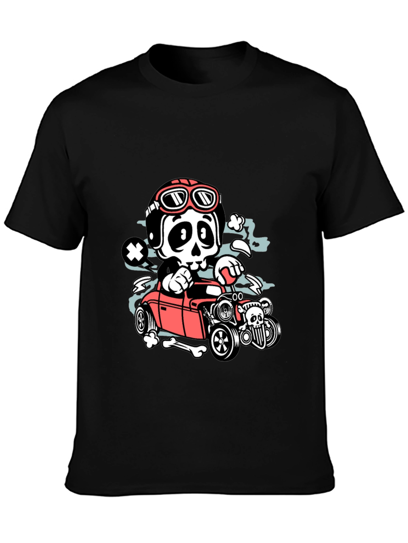 Skull Hot Rod T-Shirt - Rocker Style