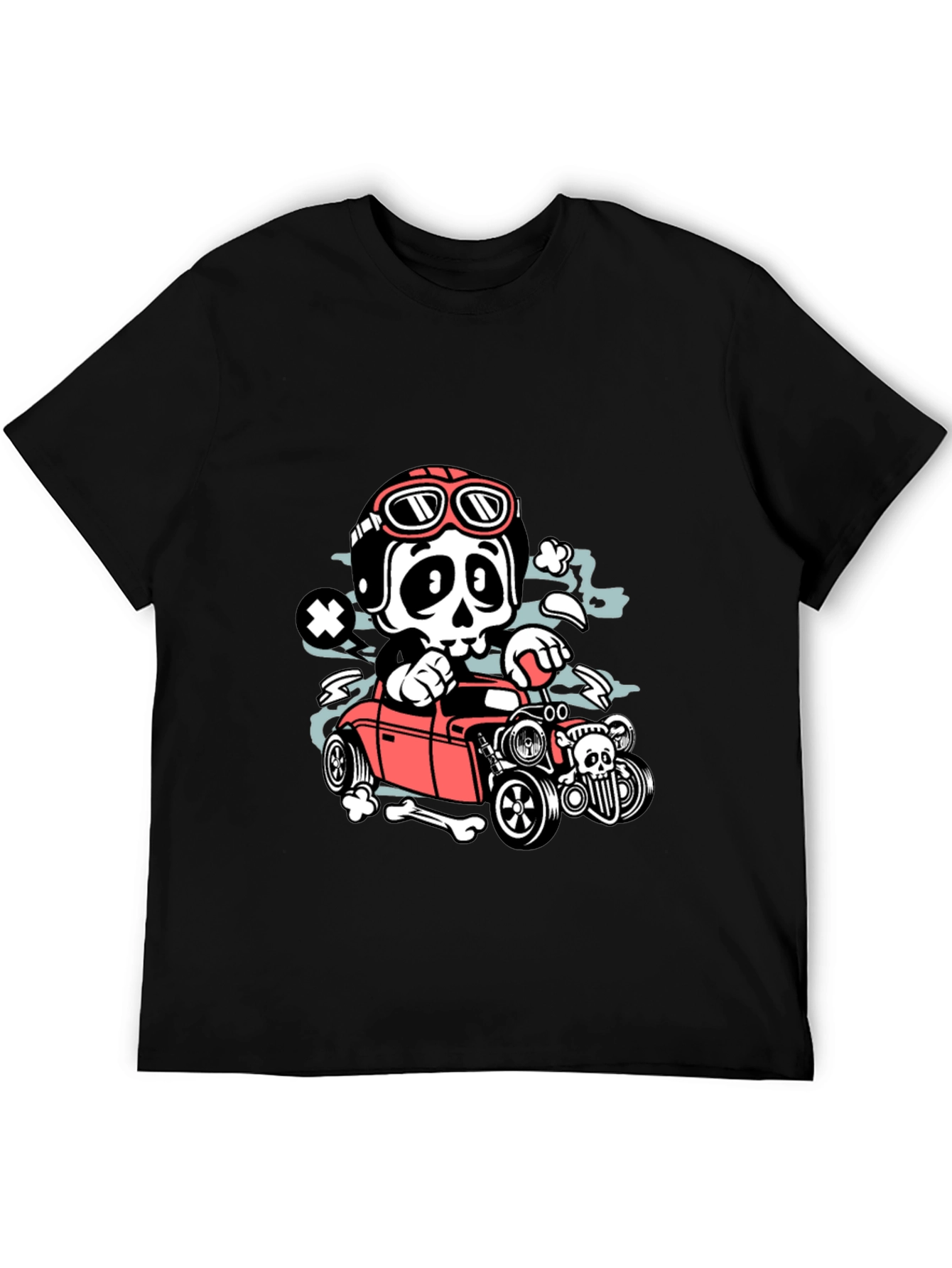 Skull Hot Rod T-Shirt - Rocker Style